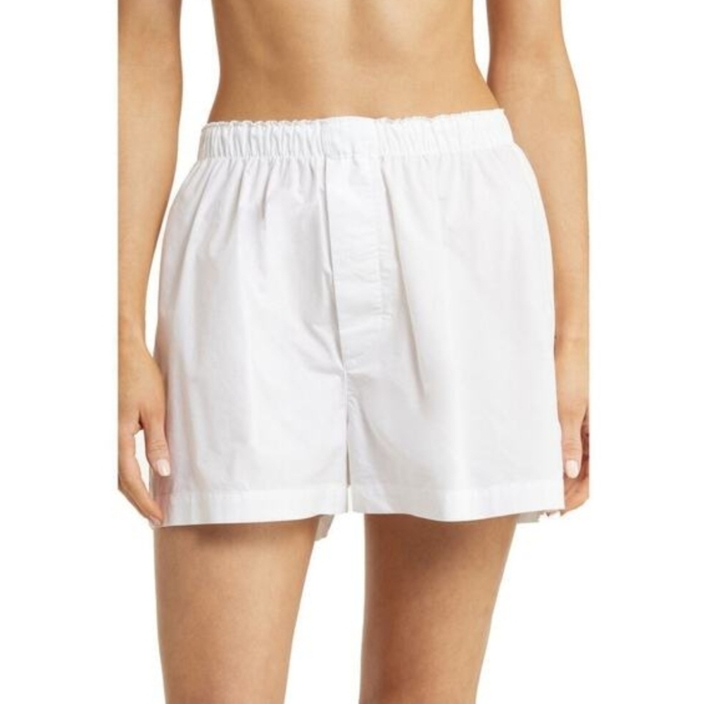 NWT | SKIMS Poplin Bralette And Boxer Bundle | Size M | White And Blue - Picture 2 of 5